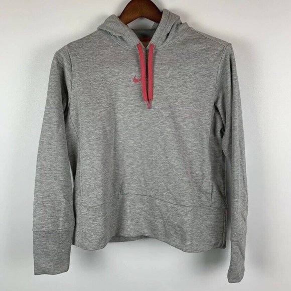 Nike Dri-Fit Womens Size Medium Fleece Athletic Pullover Hoodie Sweatshirt Gray - Picture 2 of 6